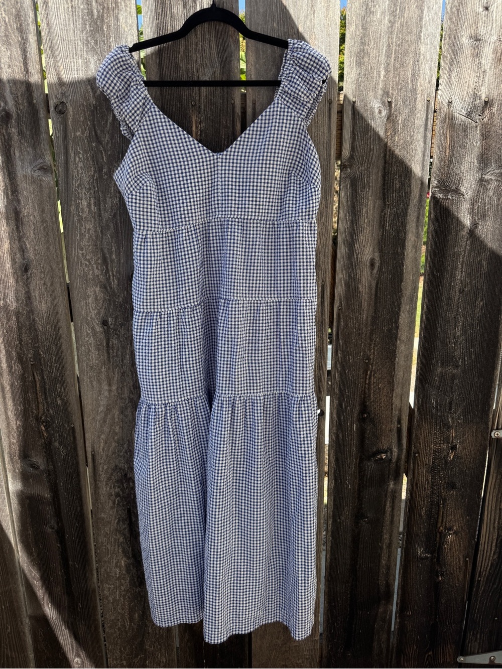 Old Navy Blue and White Gingham Midi Dress